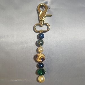New Handmade Beaded bag Charm Gold-tone Victorian Inspired